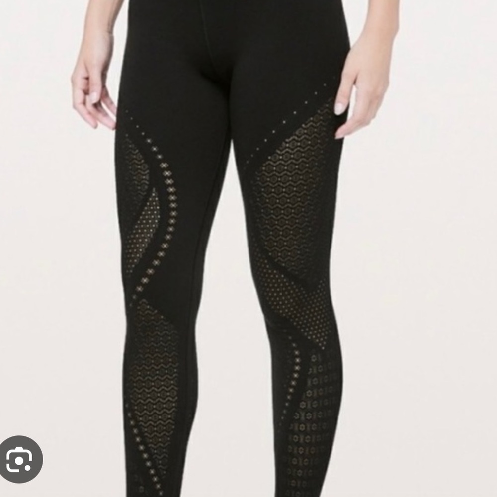Lululemon black mesh leggings, size 2